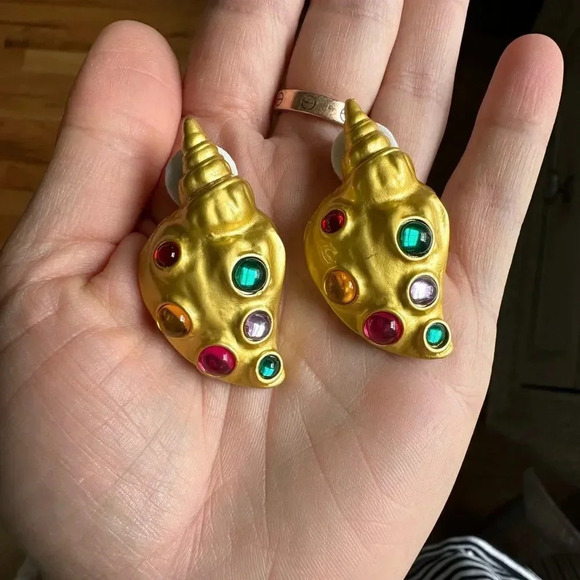 Zara Gold Colorful Shell Earrings - Picture 12 of 17